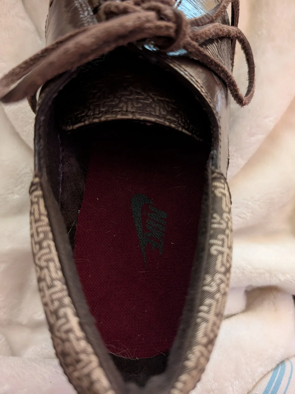 Nike Men’s Mad Jibe Brown Leather Monogram Boat Shoes Sz 8.5